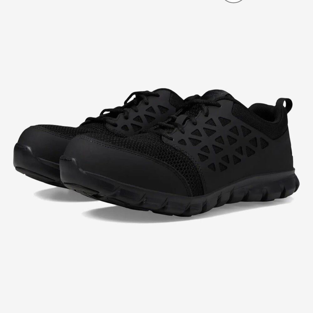 Reebok Work Sublite Cushion Comp Toe Black ESD Mens Safety Shoes 8.5 ASTM EH
